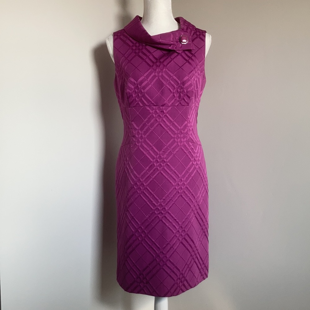 TAHARI ASL PURPLE SLEEVELESS COCKTAIL DRESS SIZE 14
